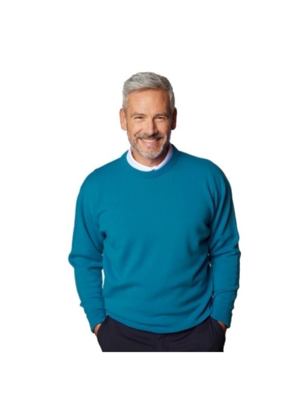 James Pringle Easy Care Teal Crewneck Jumper Sweater Size M